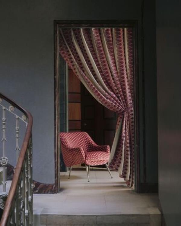 For a luxurious touch in a drawing room, Niki Rose Ancien by Manuel Canovas features textured embroidery on a linen background. For a luxurious touch in a drawing room, Niki Rose Ancien by Manuel Canovas features textured embroidery on a linen background.