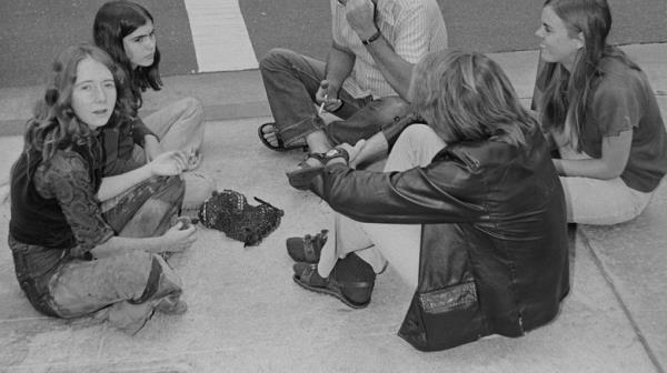 members of Manson Family outside court